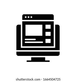 Video Content Vector Glyph illustration. Design Development icon.