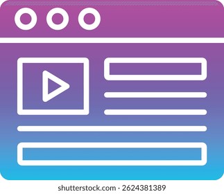 Video Icono de Vector de contenido. Se puede utilizar para aplicaciones de impresión, móviles y de Web.