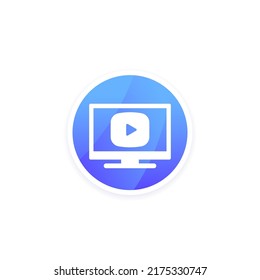 icono de vector de contenido de vídeo con un TV