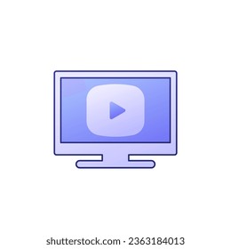 video content vector icon with a TV