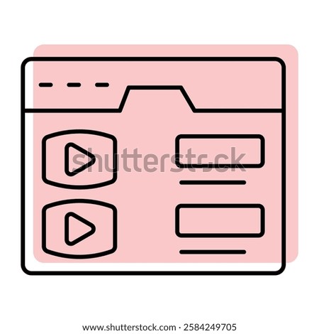 Video Contentcolor shadow line icon outline icon, pixel perfect