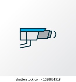 Video control icon colored line symbol. Premium quality isolated cctv element in trendy style.