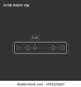 Video control icon line element. Vector illustration of video control icon line isolated on clean background for your web mobile app logo design.