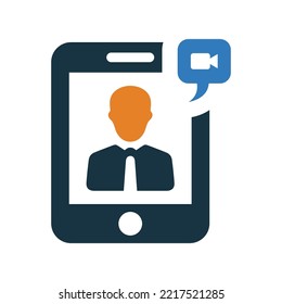 Video Conversation icon. Simple editable vector graphics.