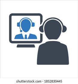 Video conversation icon. Vector & glyph