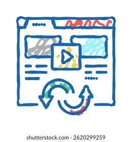 video converter doodle icon sketch vector. video converter sign. isolated symbol illustration
