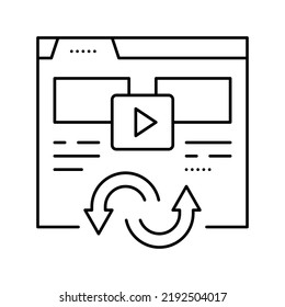 video converter line icon vector. video converter sign. isolated contour symbol black illustration