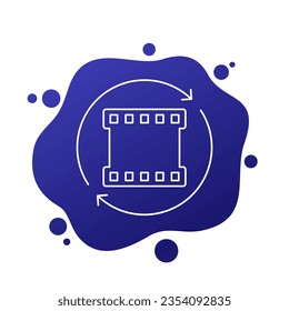 icono de línea de convertidor de vídeo para web