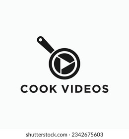 video cooking logo design vector silhouette illustration