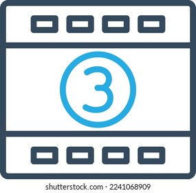 Video countdown Vector Icon which is suitable for commercial work and easily modify or edit it

