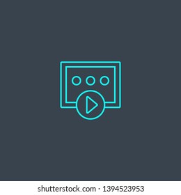 video course concept blue line icon. Simple thin element on dark background. video course concept outline symbol design. Can be used for web and mobile UI/UX