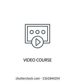 video course concept line icon. Simple element illustration. video course concept outline symbol design. Can be used for web and mobile UI/UX