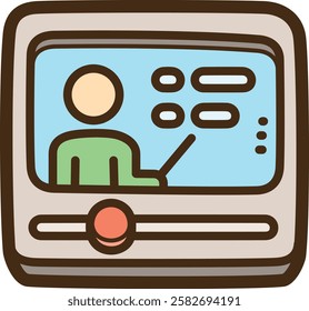 Video course vector doodle illustration and graphic