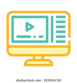vector de icono de color de los cursos de vídeo. signo de cursos de vídeo. ilustración de símbolo aislado