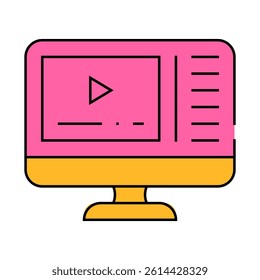 video courses line icon vector. video courses sign. isolated symbol illustration