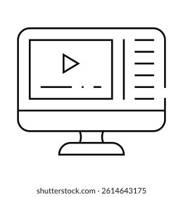 video courses line icon vector. video courses sign. isolated contour symbol black illustration