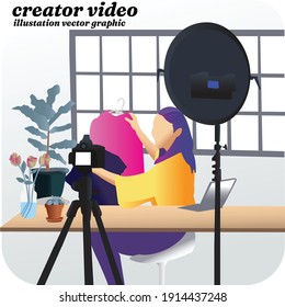 video creator graphic vector illustration great for marketing, website design, and flyers