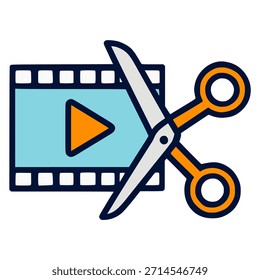 Video Diseño de Plantilla de Ilustración vectorial de color plano