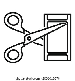 Video cut icon outline vector. Movie film. Clapper board