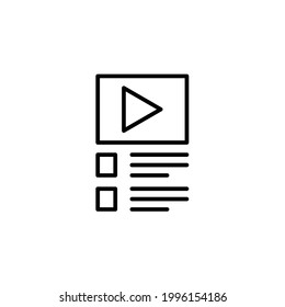 Icono de descripción de vídeo, eps 10