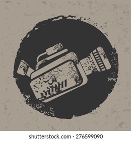 Video design on grunge background, grunge vector