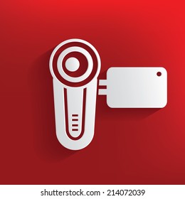 Video design on red background,clean vector