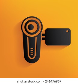 Video design on yellow background, clean vector