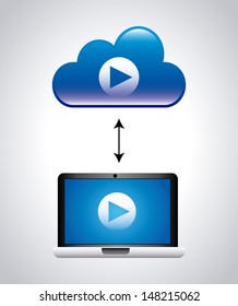 video design over gray background vector illustration