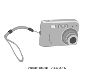 Video digital camera vector illustration isolated on white background. Technology electric gadget for image and video footage. Instant photography maker.