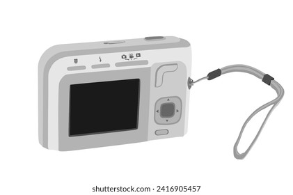 Video digital camera vector illustration isolated on white background. Technology electric gadget for image and video footage. Instant photography maker.