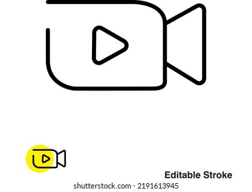 Video Digital Camera Vector Line Icon