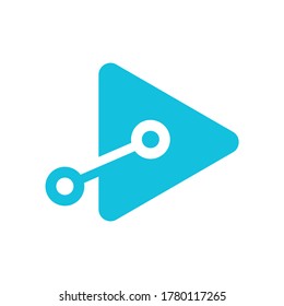 Video Digital Logo Design Template. Triangle technology icon. Stock illustration