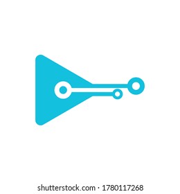 Design-Vorlage für digitale Video-Logos Triangle Technology Symbol. Stockillustration