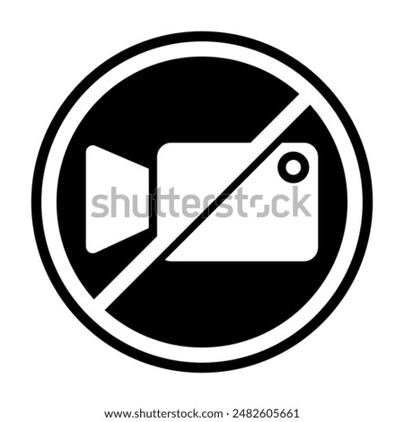  video disable camera social media icon isolated on white background. Camera off symbol modern simple vector icon for website or mobile app 10Eps