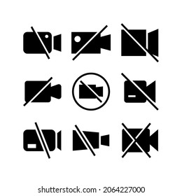 video disable icon or logo isolated sign symbol vector illustration - Collection of high quality black style vector icons