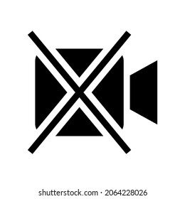 icono de inhabilitación de vídeo o logotipo símbolo de señalización aislado ilustración vectorial de alta calidad estilo negro iconos vectoriales