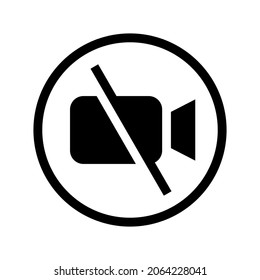 icono de inhabilitación de vídeo o logotipo símbolo de señalización aislado ilustración vectorial de alta calidad estilo negro iconos vectoriales