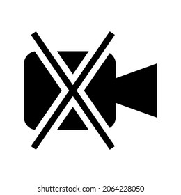 video disable icon or logo isolated sign symbol vector illustration - high quality black style vector icons