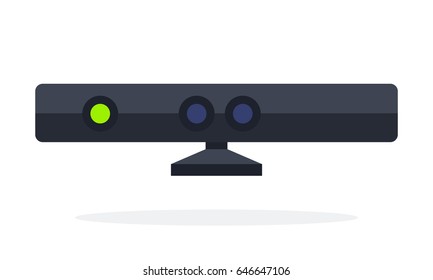 A video display device - a multimedia projector vector flat material design isolated on white