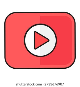 Video display presentation for school watching. Educational film player in elementary grades. Futuristic stroked shadows and highlights vector isolated on white background