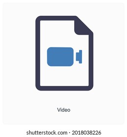 Video Document or File Icon Concept