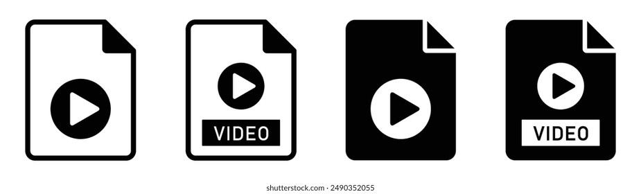 Video document file icon. Mp4 format file icon, vector Illustration