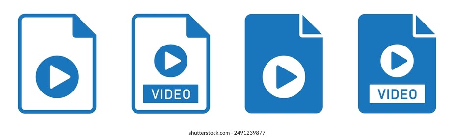 Symbol für Video-Dokumentdatei. Dateisymbol im MP4-Format, Vektorillustration