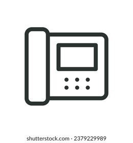 Video door phone isolated icon, video intercom vector icon with editable stroke