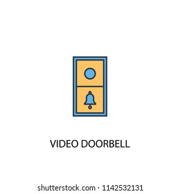 video doorbell concept 2 colored line icon. Simple yellow and blue element illustration. video doorbell concept outline symbol design from Smart Home set