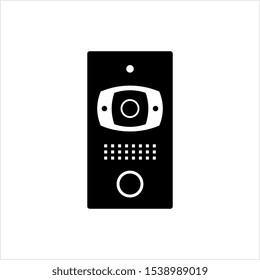 Video Doorbell Icon, Camera Ring Wi Fi Enabled Smart Video Doorbell Vector Art Illustration