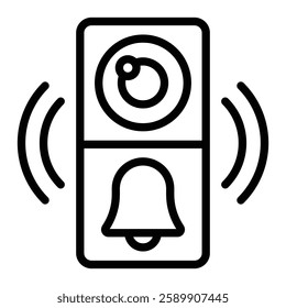 Video Doorbell Vector Line Icon Design For Persoanl And Commercial Use