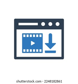 Video Download browser Icon Sign Symbol