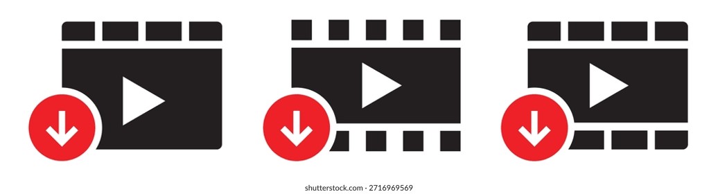 Video-Download-Datei-Symbol, Vektorgrafik