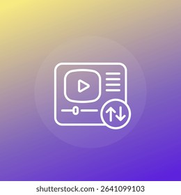 video download icon, line vector design